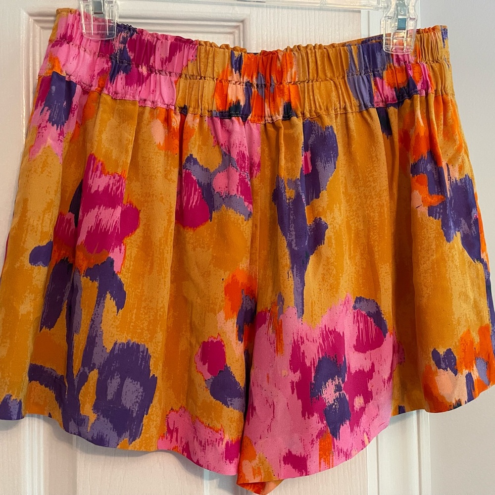 Ramy Brook Yellow Floral Tie-Front Shorts - NO TOP